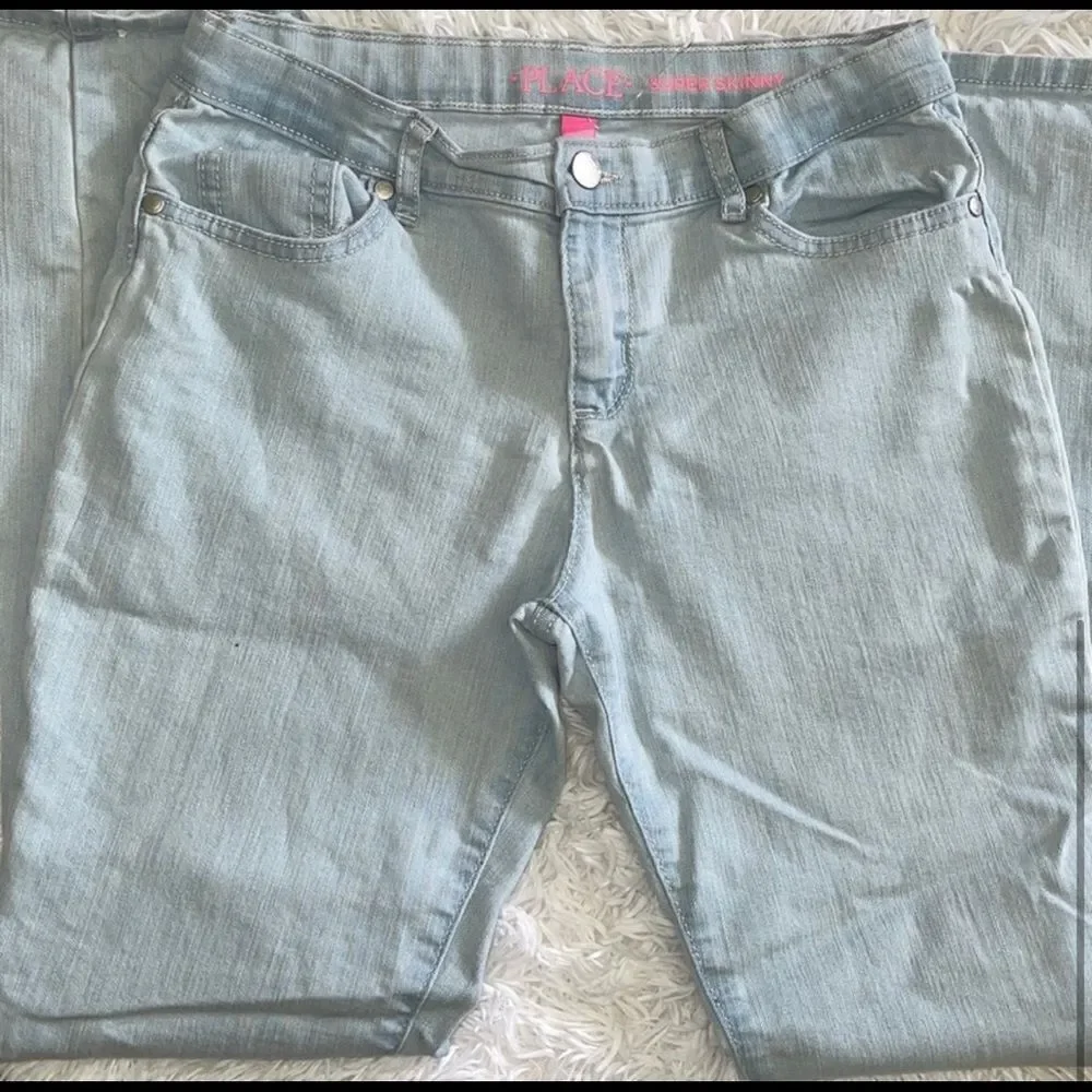 The Children’s Place Girl’s Basic Super Skinny Light Wash Denim Jeans Size 14